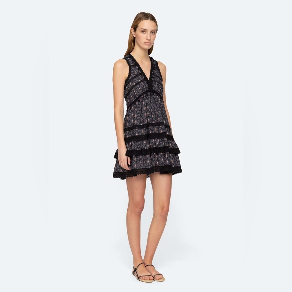 NWT Sea New York Yvonne Tiered Lace Mini Dress - Picture 5 of 15